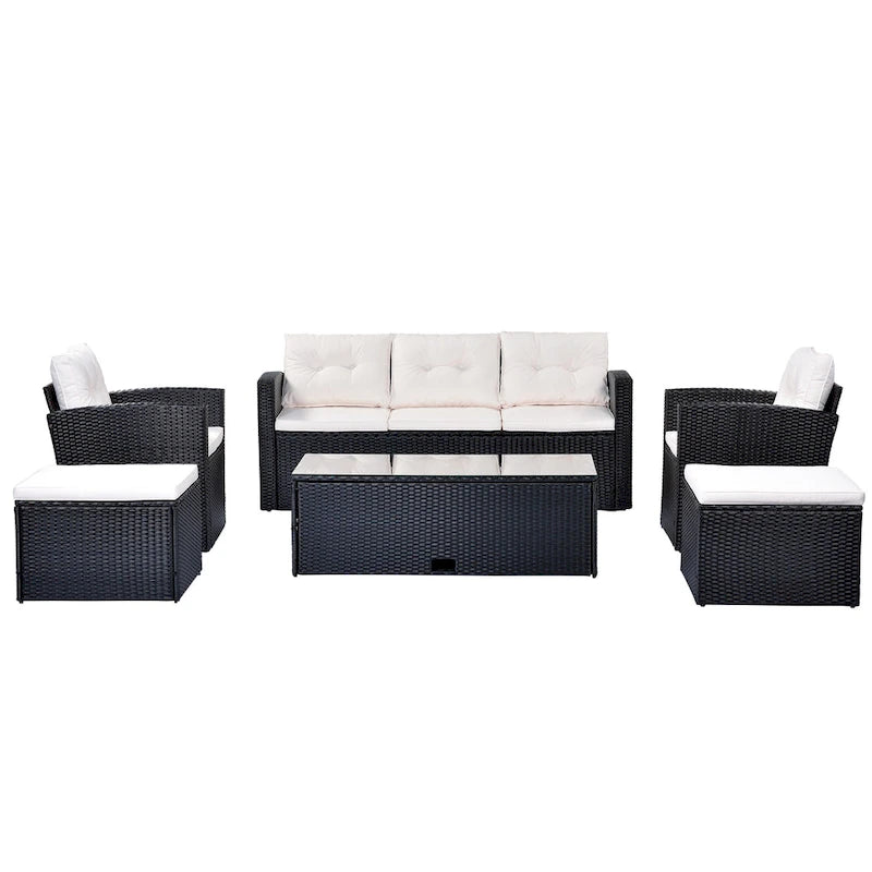 6 piece All-Weather Wicker rattan Patio Outdoor Sectional Set