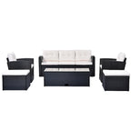 6 piece All-Weather Wicker rattan Patio Outdoor Sectional Set
