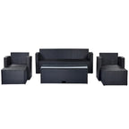 6 piece All-Weather Wicker rattan Patio Outdoor Sectional Set