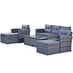 6 piece All-Weather Wicker rattan Patio Outdoor Sectional Set