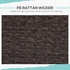 Outsunny 5-piece Wicker Patio Chairs, Ottomans, and Coffee Table Set