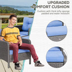 Outsunny 5-piece Wicker Patio Chairs, Ottomans, and Coffee Table Set