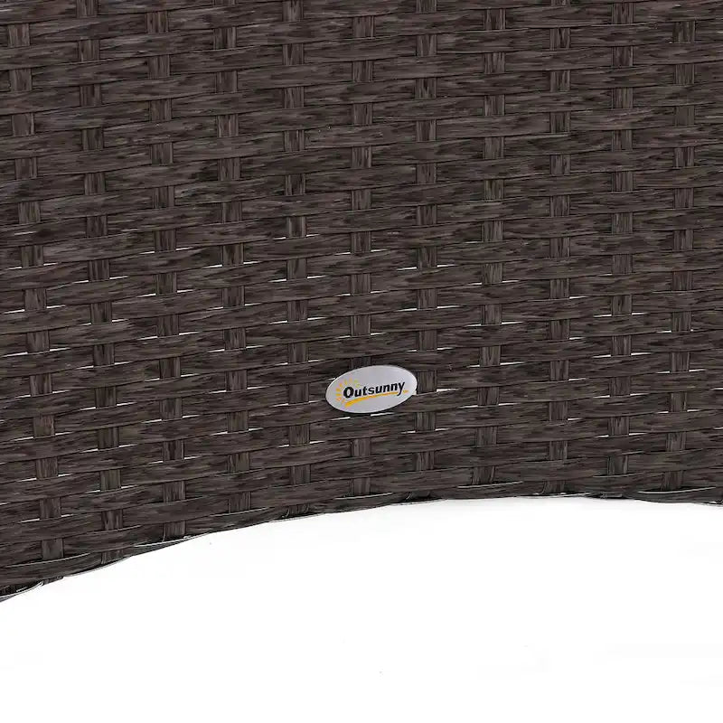 Outsunny 5-piece Wicker Patio Chairs, Ottomans, and Coffee Table Set