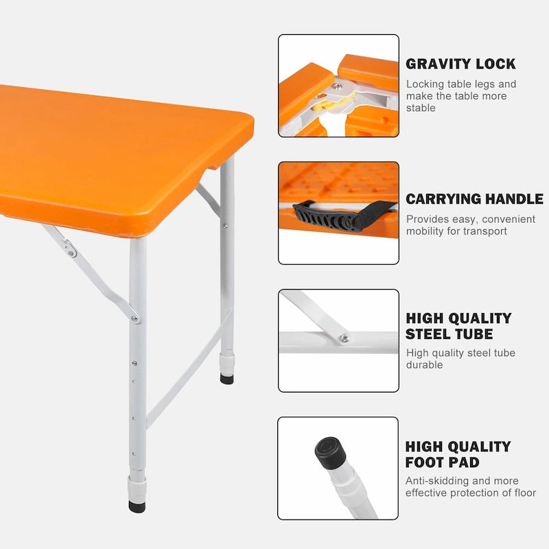 4ft Portable Folding Table