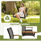 Outdoor Single Swing Chair Bench Rattan Porch Swing w/ Cushion