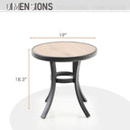 3-Piece Patio Bistro Set Dining Set Outdoor Chair Set, Round Side Table with Wood-Like Top