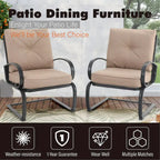3-Piece Patio Bistro Set Dining Set Outdoor Chair Set, Round Side Table with Wood-Like Top