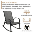 Single Iron Frame Removable Teslin Rocking Chair