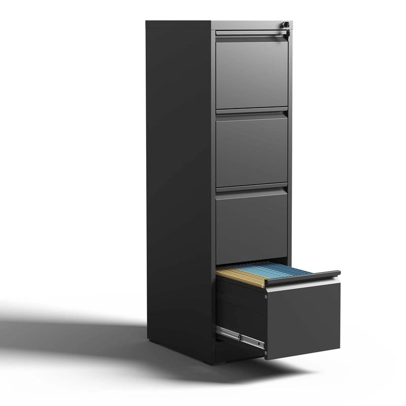 4 Drawer Metal Vertical Filing Cabinet with Lock,A4 Legal/Letter Size