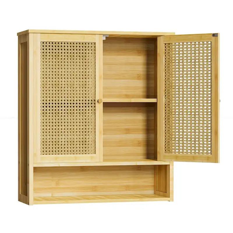 Bathroom Wall Cabinet Storage Organizer with Adjustable Shelf Double Door