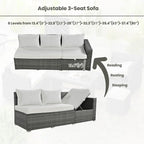 TOPMAX 6-Piece Wicker Sectional Furniture Set with Adjustable Seat, Storage Box