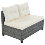 GO 8-pieces Outdoor Wicker Round Sofa Set With Rectangular Coffee Table