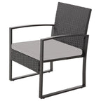 3-Piece Wicker Bistro Set, Outdoor Patio chairs with Coffee Table