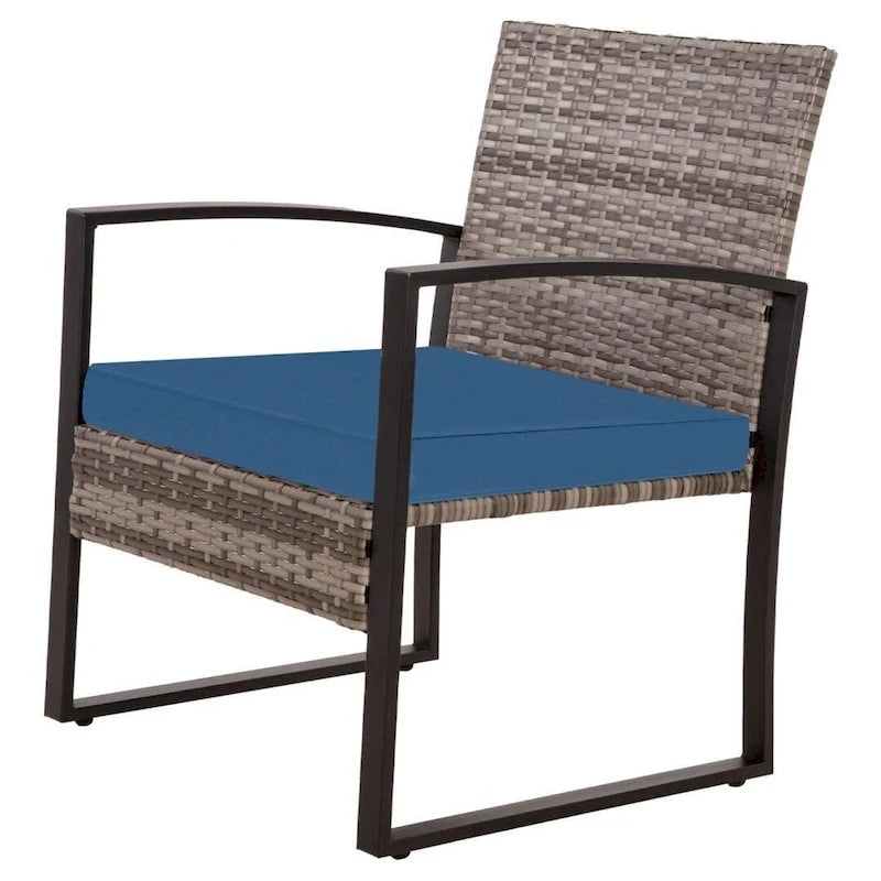 3-Piece Wicker Bistro Set, Outdoor Patio chairs with Coffee Table