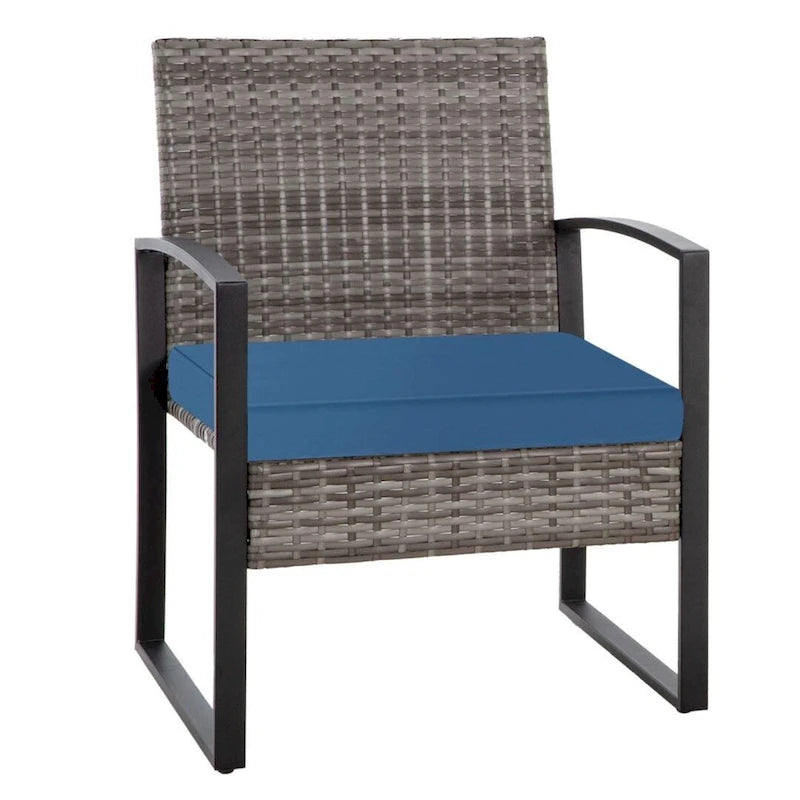 3-Piece Wicker Bistro Set, Outdoor Patio chairs with Coffee Table