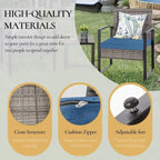 3-Piece Wicker Bistro Set, Outdoor Patio chairs with Coffee Table