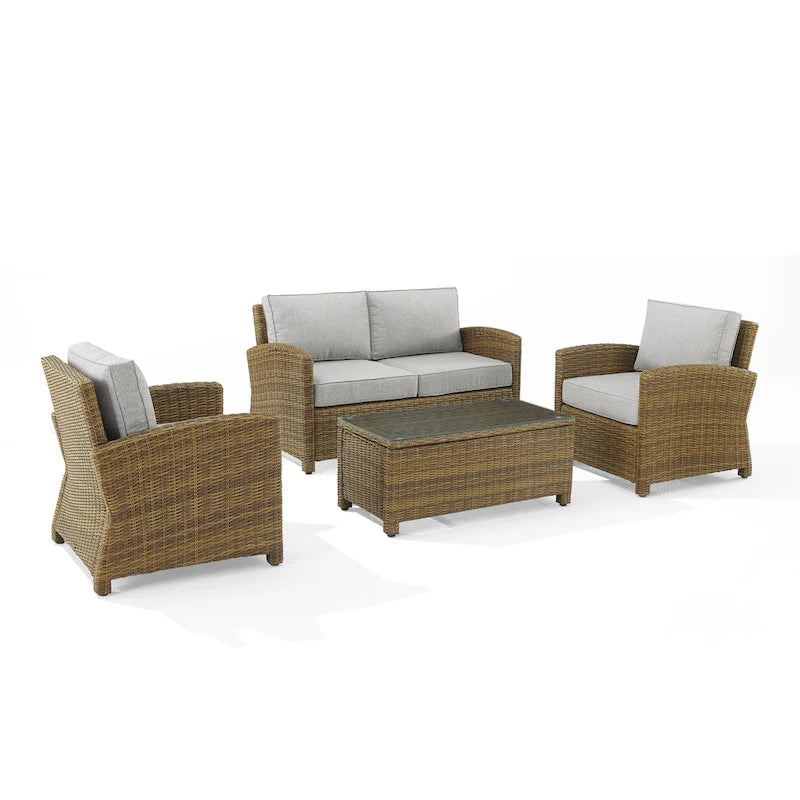 Crosley Bradenton 4Pc Outdoor Wicker Conversation Set
