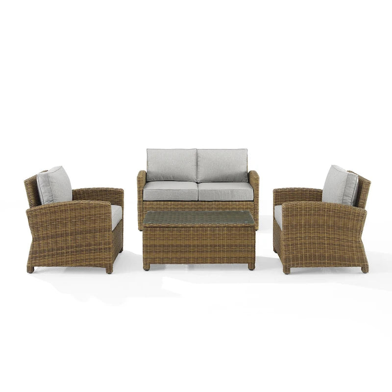 Crosley Bradenton 4Pc Outdoor Wicker Conversation Set