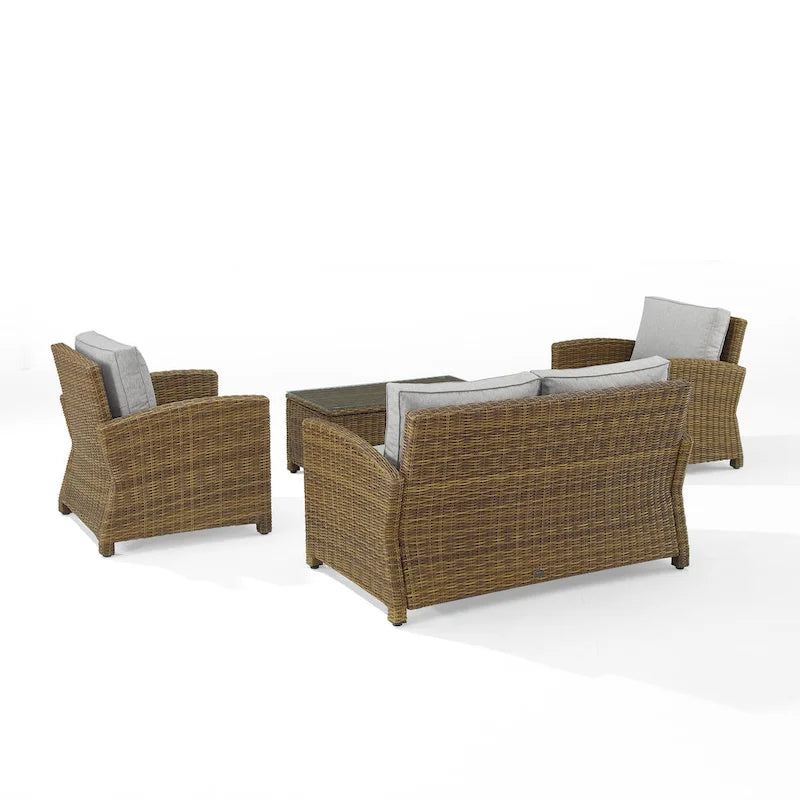 Crosley Bradenton 4Pc Outdoor Wicker Conversation Set