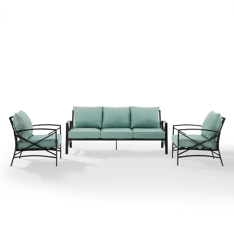 Crosley Kaplan 3Pc Outdoor Sofa Set - 147 W x 68.5 D x 32 H