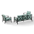 Crosley Kaplan 3Pc Outdoor Sofa Set - 147 W x 68.5 D x 32 H