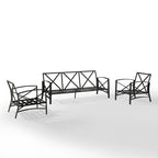 Crosley Kaplan 3Pc Outdoor Sofa Set - 147 W x 68.5 D x 32 H