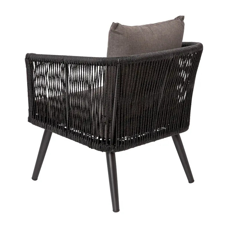 4 Piece Indoor/Outdoor Lounge Set - Loveseat, 2 Chairs & Metal Coffee Table