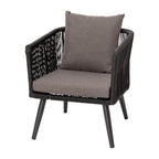 4 Piece Indoor/Outdoor Lounge Set - Loveseat, 2 Chairs & Metal Coffee Table