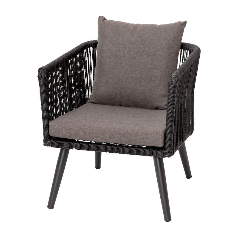 4 Piece Indoor/Outdoor Lounge Set - Loveseat, 2 Chairs & Metal Coffee Table