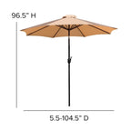 Patio Set wirh 35  Table, 2 Chairs, and Umbrella with Base - 35.25 W x 35.25 D x 29.5 H