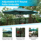 Patio Set wirh 35  Table, 2 Chairs, and Umbrella with Base - 35.25 W x 35.25 D x 29.5 H