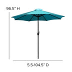 Patio Set wirh 35  Table, 2 Chairs, and Umbrella with Base - 35.25 W x 35.25 D x 29.5 H