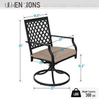 MAISON ARTS Outdoor Patio Dining Set with 6 Swivel Chairs and 1 Rectangular Umbrella Wood Like Table
