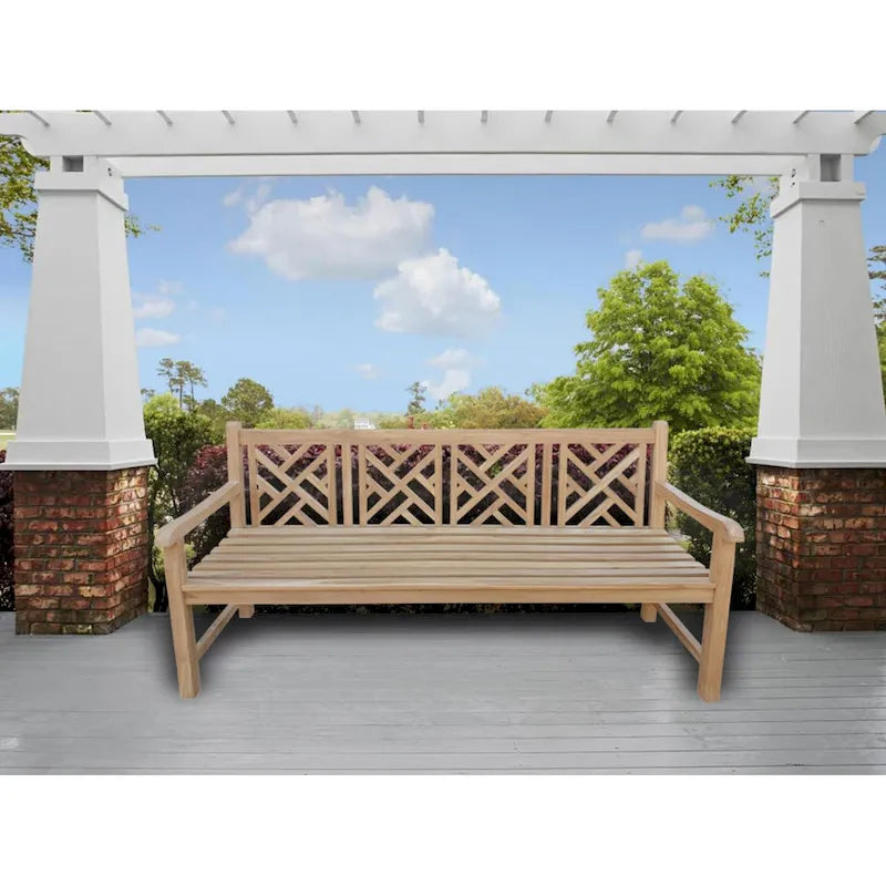 Seven Seas Teak Saint Thomas Outdoor Teak Wood Patio Bench, 6 Foot