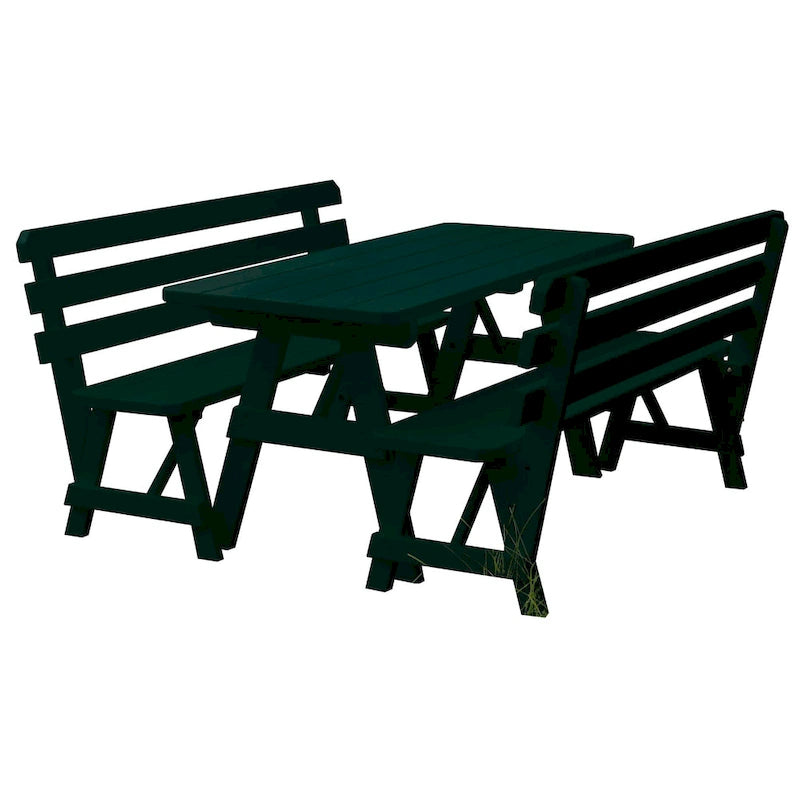 Tavolo da Picnic in Pino da 2,4 m con 2 Panche con Schienale