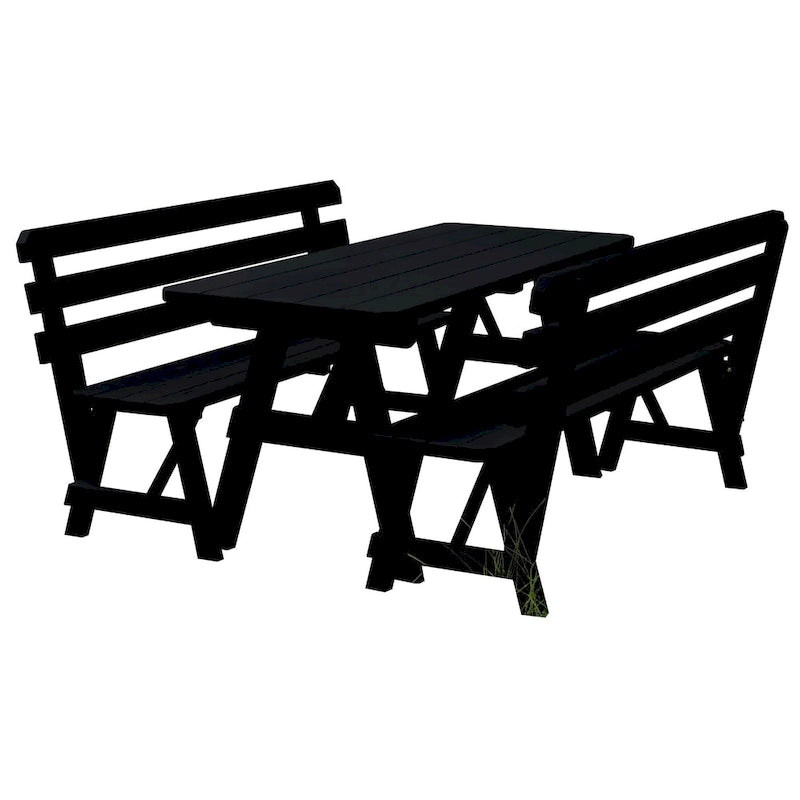 Tavolo da Picnic in Pino da 2,4 m con 2 Panche con Schienale