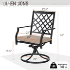MAISON ARTS Seats up to 6/8 Outdoor Patio Dining Set, 6/8 Metal Swivel Chairs, 1 Rectangular Expandable Table