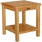 Seven Seas Teak Panama Outdoor Teak Wood Patio End Table With Shelf