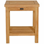 Seven Seas Teak Panama Outdoor Teak Wood Patio End Table With Shelf