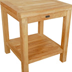 Seven Seas Teak Panama Outdoor Teak Wood Patio End Table With Shelf