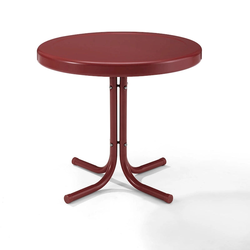 Crosley Retro Metal Side Table In Coral Red