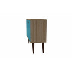 35.43" Mid-Century Modern Buffet Stand with 3 Shelves 3 Doors Storage Cabinet Glossy Finish Sideboard