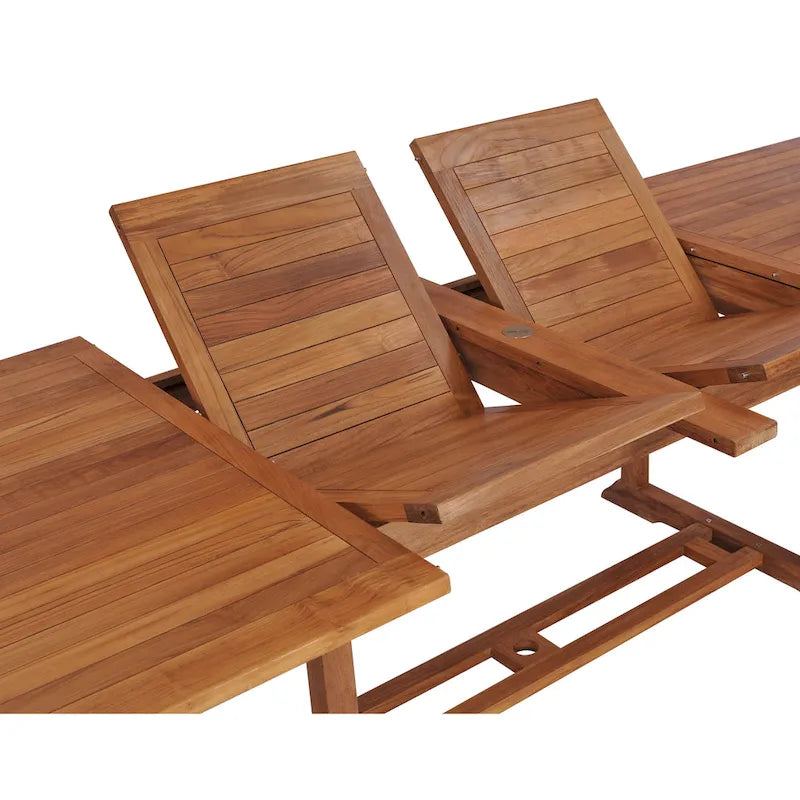 Chic Teak 11 Piece Oval Teak Wood Elzas Table/Chair Set With Cushions