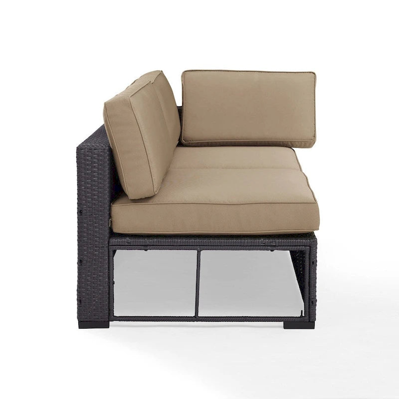 Crosley Biscayne Loveseat With Int. Arm with White Cushions