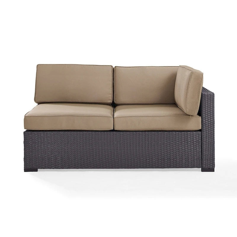 Crosley Biscayne Loveseat With Int. Arm with White Cushions