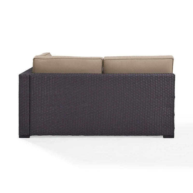 Crosley Biscayne Loveseat With Int. Arm with White Cushions