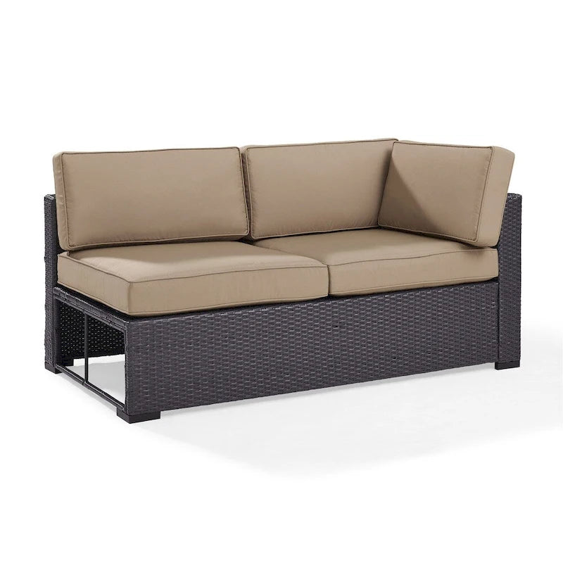 Crosley Biscayne Loveseat With Int. Arm with White Cushions