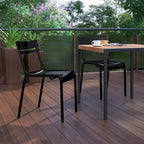 Indoor/Outdoor Commercial Grade Modern Metal Slat Barstools (Set of 4)