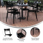 Indoor/Outdoor Commercial Grade Modern Metal Slat Barstools (Set of 4)