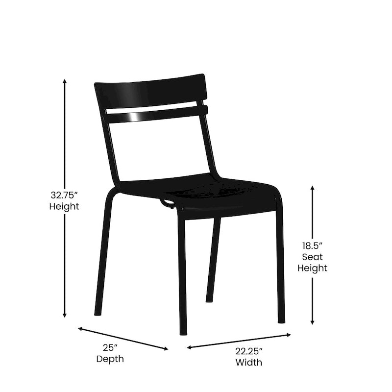 Indoor/Outdoor Commercial Grade Modern Metal Slat Barstools (Set of 4)